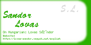 sandor lovas business card